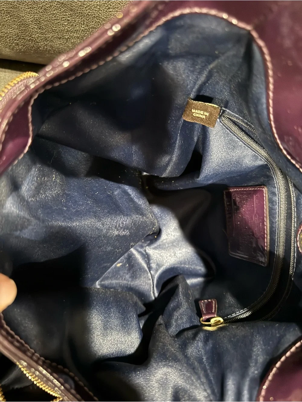 Vintage Coach Madison Maggie Hobo Purple Patent Shoulder Bag